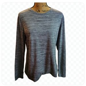 Athletic Gray Stretchy Comfy Long Sleeve Tee Sz Lg